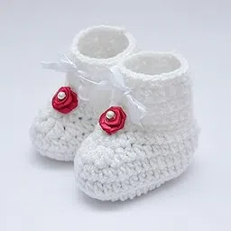 Love Crochet Art Stylish Crochet Baby Woolen Booties for 0-6 Months-picture-45