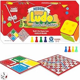 Ankit Toys & Games Ludo and Snake & Ladders Medium (Saap Seedhi) Board Game Set for 6+ Years Kids & Adults | Indoor Ludo Board Game | Travel Strategy Game (Board Size 30 * 30 cm)-15