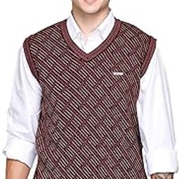 Men V-Neck Woolen Sleeveless Half Sweater for Winter-image-30