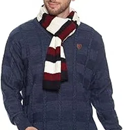 513 Men's Acrylic Polka Dot Knitted Mufflers (Black)-picture-45