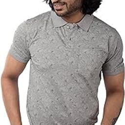 Men's Polo T- Shirts Collar Neck Half Sleeves Regular Fit Mercerized Cotton Blend Trending Collection Floral Print Soft Fabric Comfortable Casual-image-18