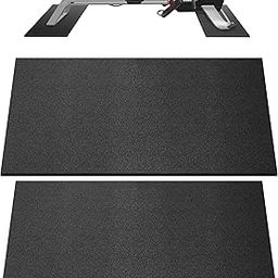 Crostice Double Mat Compatible with Peloton Bike, Row & Concept 2 Rowing Machine, Thickness 6mm, Bike Trainer Accessories, 11.8x30 inch * 2 Mat Protect Hardwood Floor Carpet, for Home Gym Exercise-15