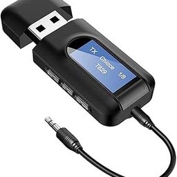 USB Bluetooth 5.0 Receiver Adapter, Wireless Audio Adapter Car Kit Music Receiver with 3.5Mm Cable (Aux in) for Car Aux Home Stereo Headphones PC TV-image-90
