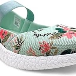 Women's Sea Green Floral Printed Air Cooled Ballerinas Ballet Flat - 8 UK-image-3