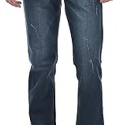 Mens Relaxed Fit Distress Dark Blue Mild Wash Sustainable Stretchable Jeans-image-2