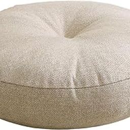 UJEAVETTE Round Floor Pillow Meditation Cushion for Bedroom Tea Ceremony Yoga Sofa Bed Beige-image-27