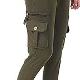 UZARUS Women's Cotton Slim Fit Cargo Joggers Track Pants with 4 Zippered Pockets-image-19