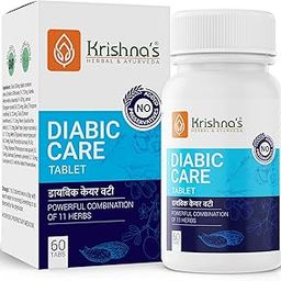 Krishna's Diabic Care Tablet - 60 Tab | Blend Of 11 Herbs Methi, Amla, Karela, Jamun, Kutki & 5 Other Herbs - (Pack of 1)-image-1