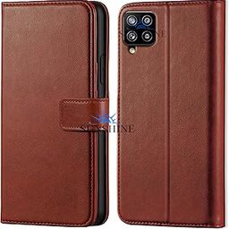 Leather Vintage Shock Proof Flip Case Back Cover for Samsung Galaxy A22 Sport (Flexible | Leather Finish | Card Pockets Wallet & Stand |Brown)-image-84