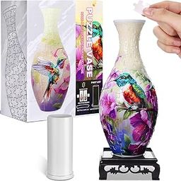 Silipull 3D Puzzle Vase 3D Puzzle Flower Vase Crafted from 160 Curved Plastic Puzzle Pieces DIY Housewarming Gift for Flower Arrangements and Home Decoration-2