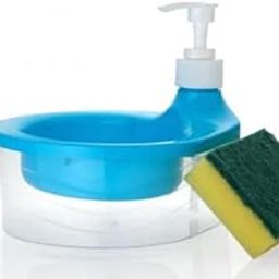 2-in-1 Soap Dispenser with Scrubber Holder | Sponge Set for Kitchen & Bathroom | Multipurpose Liquid Soap Pump with Cleaning Sponge Pack of 1-image-68