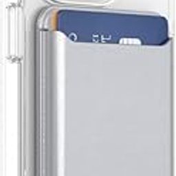 PopSockets Phone Wallet Without Expanding Grip, Phone Card Holder, Wireless Charging Compatible, Wallet Compatible with MagSafe® Vegan Leather - Silver-4