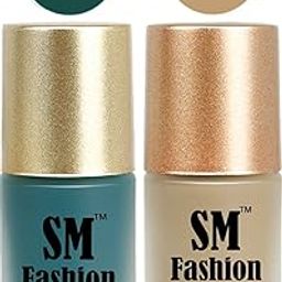SM FASHION Nail Polishes, See Green-Nude Velvet Matte Nail Paint Combo Set of 2 Pcs 7ml each-image-4