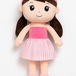 Soft Plush Doll Toy for Baby Girls – Cute Stuffed Doll with Colorful Dress & Hairband for Kids (Height: Approx. 50 cm)-image-74
