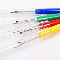 SANWALSA Multicolor Plastic Handle Craft Thread Cutter Seam Ripper Stitch Unpicker Sewing Tool for Home Supplies- 4Pcs-2