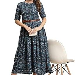 Women's Georgette Empire Waist Midi Dress-image-1