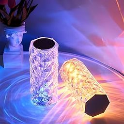 Rose Diamond LED Crystal Vase Table Lamp, Remote Control, 16 Colour Changing, RGB Mood Light, Bedroom Decorative Lighting-image-50