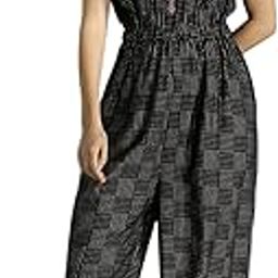 globus Women Ethnic Print Embroidered Halter Neck Tie-Up Sleeve Wide Leg Fusion Jumpsuit-picture-39