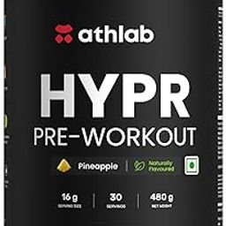 (by Nutrabay) HYPR Pre Workout | Naturally Flavoured & Sweetened with Monk Fruit | 200mg Natural Caffeine, 3000mg L-Arginine, 2000mg Beta Alanine, 2000mg Citrulline Malate - Pineapple, 480g-31