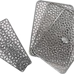Kuber Industries Polyvinyl Chloride Pvc Fridge Mat With Fridge Door Tray Mat 6 Pcs, Grey-2