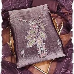 Women's Silk Embroidery Salwar Suit Unstitched Dress Material-image-74