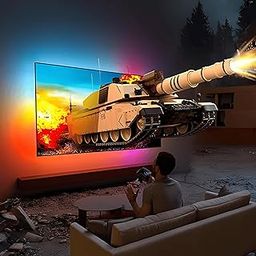 MITSUKO AmbiMotion 2.1 TV LED Backlight Kit HDMI 2.1 Sync Box 8K60hz 4K120Hz, VRR+ALLM RGBIC Strip for Upto 120 Inch TVs TV Lights for Games Movies Compatible with Google Assistant and Alexa 60Leds/M-16
