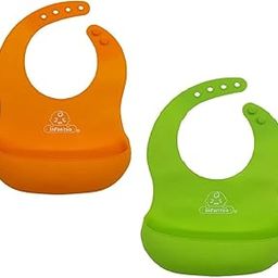 Infantso Silicone Baby Bibs (2pcs) Ultra Light Premium Silicone for Feeding & Weaning Babies & Toddlers, Waterproof, Washable & Reusable, Non Messy Easy Cleaning, No Odour, Adjustable Button Neckline-30