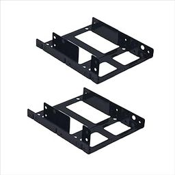 2 Pcs| 2.5 to 3.5 Bay Internal Hard Disk HDD SSD Bracket Hard Drive Dual Desktop SSD Mounting Bracket Trey-18