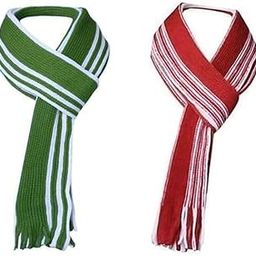 Stylish Warm Winter Wear Acrylic Woolen lightweight Checkered Stripped Woollen Muffler/Scarf//Stole/Shawl For Men & Women| Boy's and Girl's Combo Pack (Green & Red)(KI-UNBW-D2L2_bzr)-picture-54