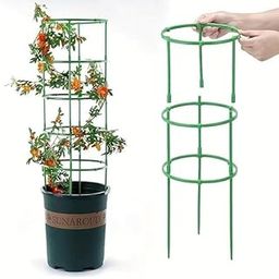 Calway Mart Plant Support Device, Plant Support 3 Layer Stakes Ring Plastic Plant Cage Holder Flower Pot Climbing Trellis (Multicolor)-image-72