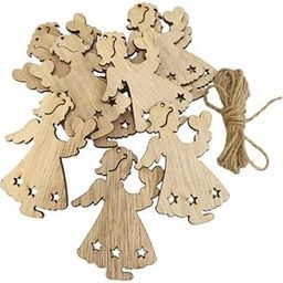 2x10x Christmas Wood Slices with Rope Handmade Blank Unfinished Wooden Cutouts Angel-image-78