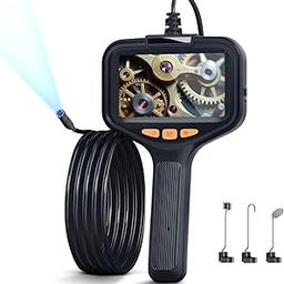 Endoscope Camera with Light ELROTONEG, Inspection Borescope with 4.3" LCD Screen, Inspection Camera HD with 8 Adjust LED Lights, 6.56 ft Semi-Rigid Cable, IP68 Waterproof Snake Camera-8