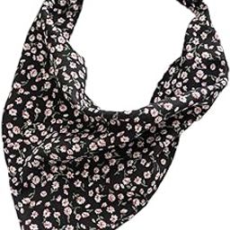 Women Bandana Elastic Soft Boho Hair Band Printed Hair Scarf Gifts Black-image-107