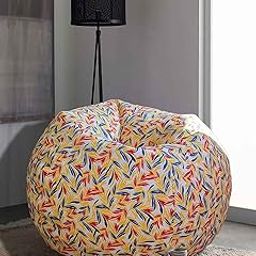 Mollismoons Bean Bag Printed Bean Bags Cotton Terry XXXL Size Bean Bag Cover Without Beans Bean Bag for Summer (Bean Bag for Adults & Kids) (Pitch Printed Bean Bag)-picture-14