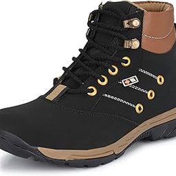 Mens Solid-X Black Brown Leatherette High Ankle Length Tough Casual Long Boots-image-20