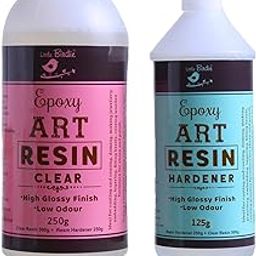 Little Birdie High Gloss Epoxy Resin Art Kit 375 GMs | 2:1 Crystal Clear Epoxy Resin Liquid for DIY Craft, Moulding & Casting, Jewellery, Keychain Making |Long Lasting, Super Smooth, Bubble Free Resin-image-46