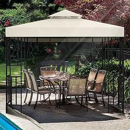 BJYX 3x3m Gazebo Top Replacement for 2 Tier Outdoor Canopy Cover Patio Garden Yard-image-69