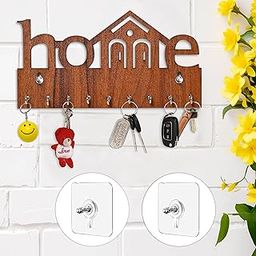 Goelite Key Holder for Home Without Drill | No Drilling Required | Home Keyholders with 9 Hooks with 2 Powerful Wall Hooks-14