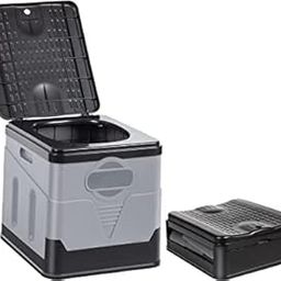 Kitwe Portable Toilet Camping Toilet Foldable Toilet for Car Indoor Outdoor Commode Travel Toilet Portable Toilet, Grey-image-55