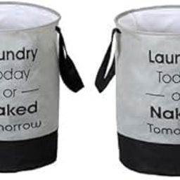 Laundry Bag 45L Durable Collapsible With Handles - Clothes & Toys Storage Foldable For Dirty Clothes (Pack of 2, Grey)-image-64