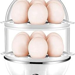 Philocally Enterprise Double Layer Electric Egg Boiler – 14 Egg Poacher with Auto-Off Function for Boiling, Steaming, Cooking & Frying (Multicolour, 350W)-16