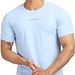 FUAARK Sleek Round Neck Half Sleeves Slim Fit Active Wear Sports and Gym Tshirt for Men-picture-45