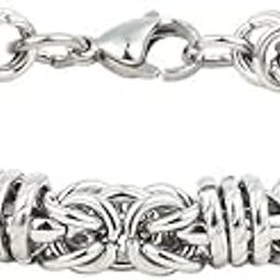french accent Men's The Knot Link Bracelet For Casual Wear | Metallic Silver Colour | Alloy Material | Tang-Buckle Closure | Metallic Link Bracelet | Fashion Bracelet For Man & Boy-picture-0