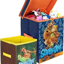 PrettyKrafts Scooby-Doo Fabric Toys Organizer Storage Box - Set Of 2 Pieces -16 Inches (H) X 12 Inches (W) X 12 Inches (L) (Big 1 Pc) | 10 Inches X 10 Inches X 10 Inches (Small 1 Pc), Blue-18
