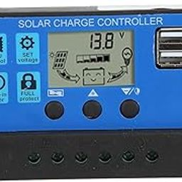 30A Solar Charge Controller, LCD Display, Multiple Protection Solar Panel Regulator, Fast and Efficient Dual USB Solar Panel Controller for 12V/24V Solar Panels-14