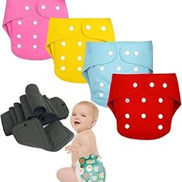 Softlia Reusable Cloth Diaper for Babies | Washable, Adjustable, Leak-Proof with Absorbent Insert (0–3 Years) (4)-1