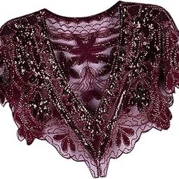 MERISHOPP®Women's 1920S Shawl Wraps Scarf Flapper Wraps for Dresses Cosplay Masquerade dark red|Clothing Shoes & Accessories | Womens Accessories | Scarves & Wraps|1 Womens Shawl Wraps-image-59