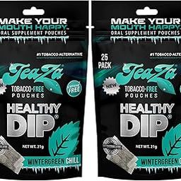 TeaZa Herbal Energy Pouch - Tobacco Alternative - Nicotine Free (Wintergreen Chill, 2 Bags)-picture-19