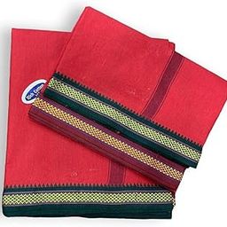 4.5 Dhoti and 2.25 Mtr, 10 X 6 Pure Cotton Colour Dhoti Towel (Angwastra) Set-image-96