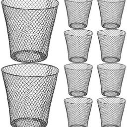 SHIPLORD® Heavy-Duty Metal Mesh Trash Cans - 10 Pack of 11 Round Wire Waste Baskets for Office Home & Recycling-image-18